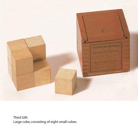 Froebel's third gift, the eightfold cube